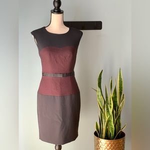 The Limited • Sleek Color-block Sheath Dress • Sweetheart Inset Design • Size 0